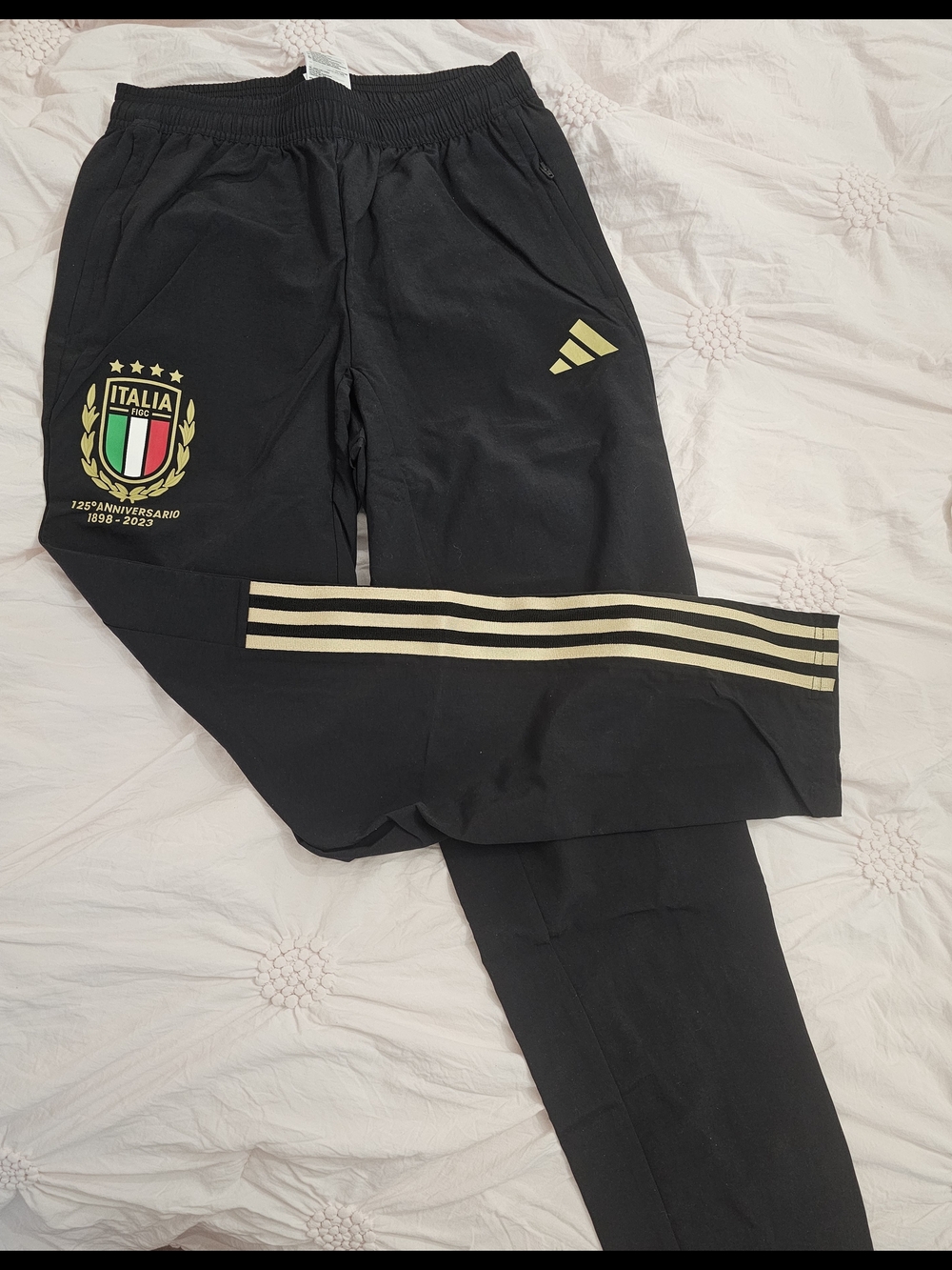 NWT Adidas Men's Black Italia 125th Anniversary Track Pants In Size Small